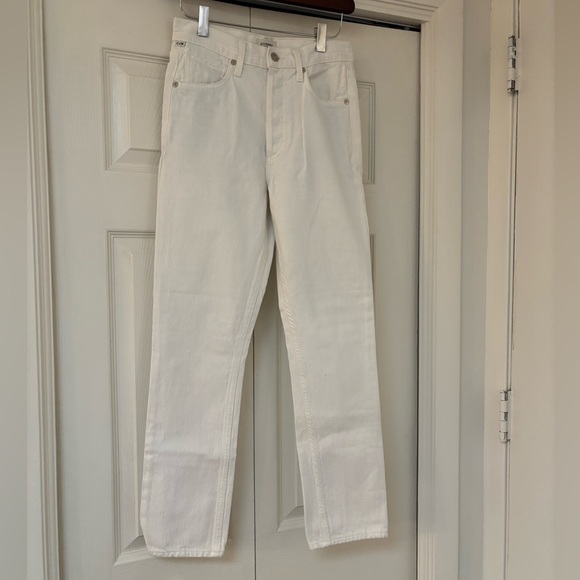 CITIZENS OF HUMANITY Charlotte High Rise Straight Jeans in White Denim - Picture 4 of 13